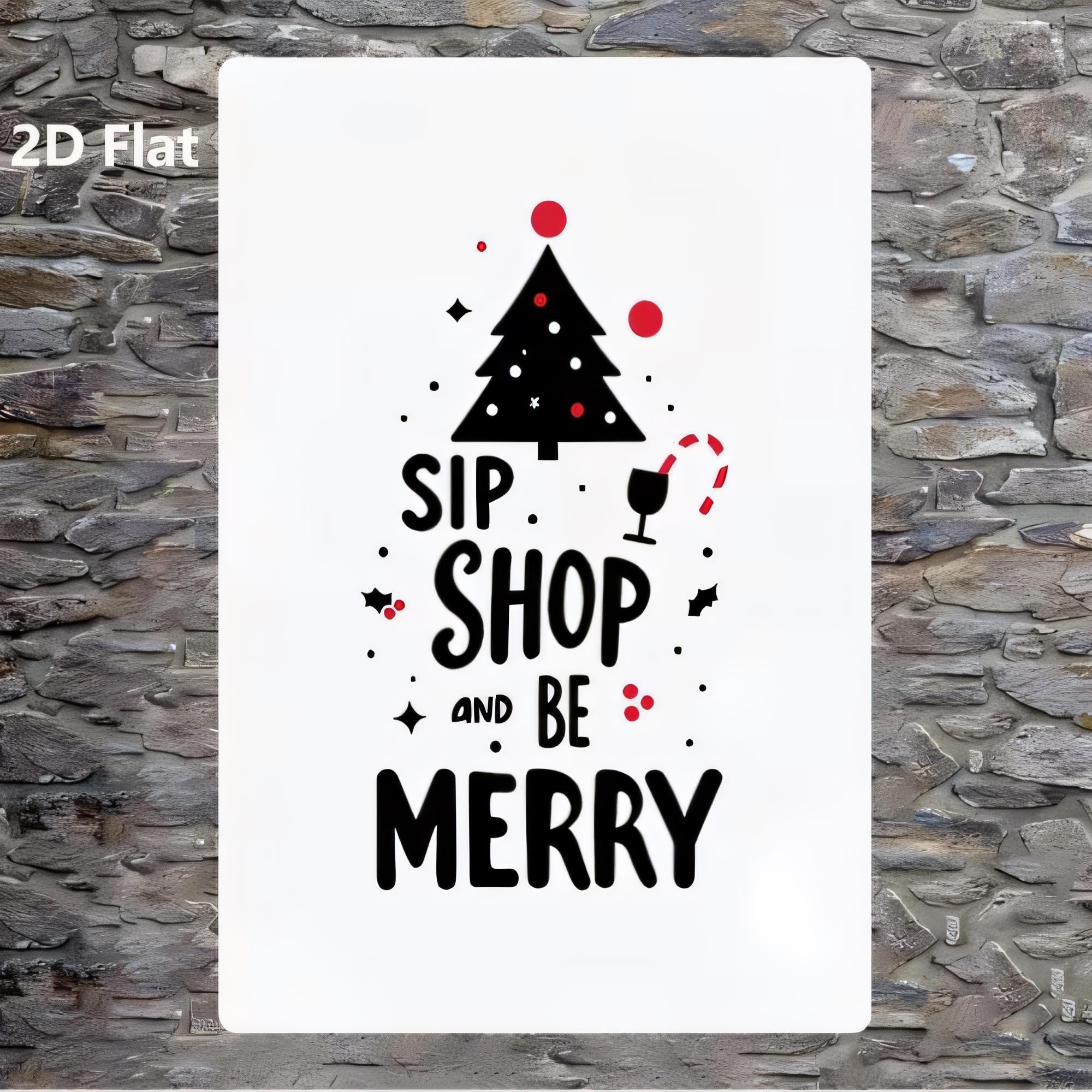 Tin Sign Sip Shop And Be Merry - Beer And Wine Quote ulasan dan harga