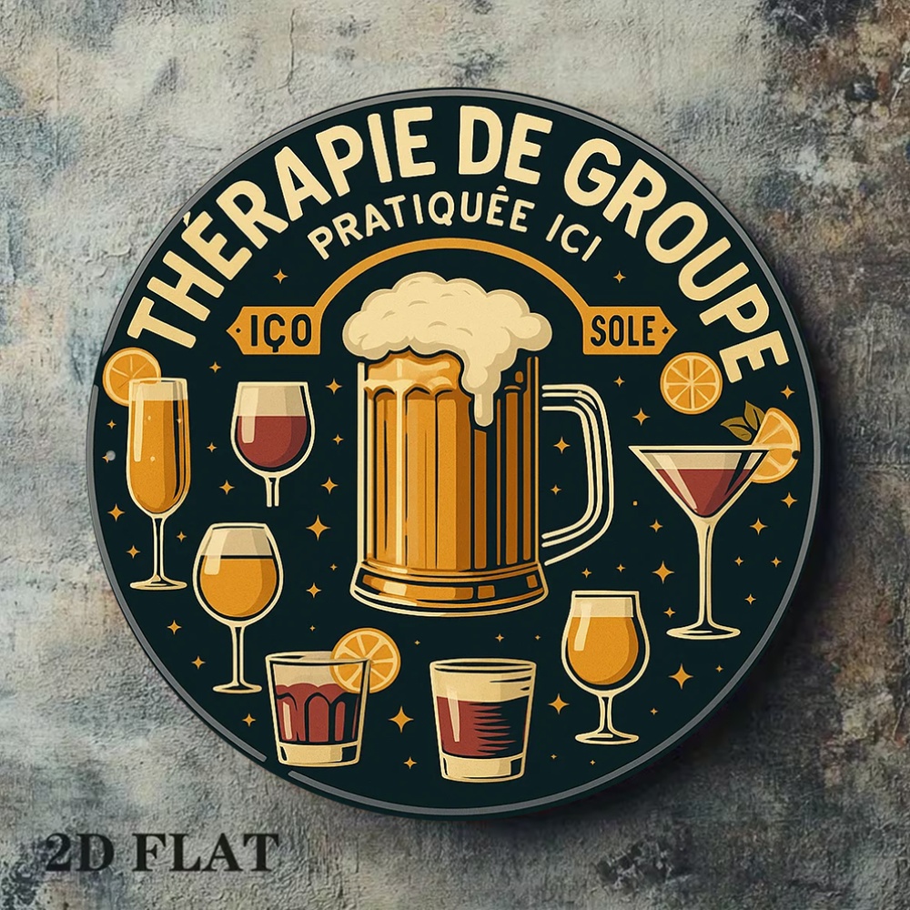 2D Flat Round Vintage Metal Ti - Beer And Wine Quote ulasan dan harga