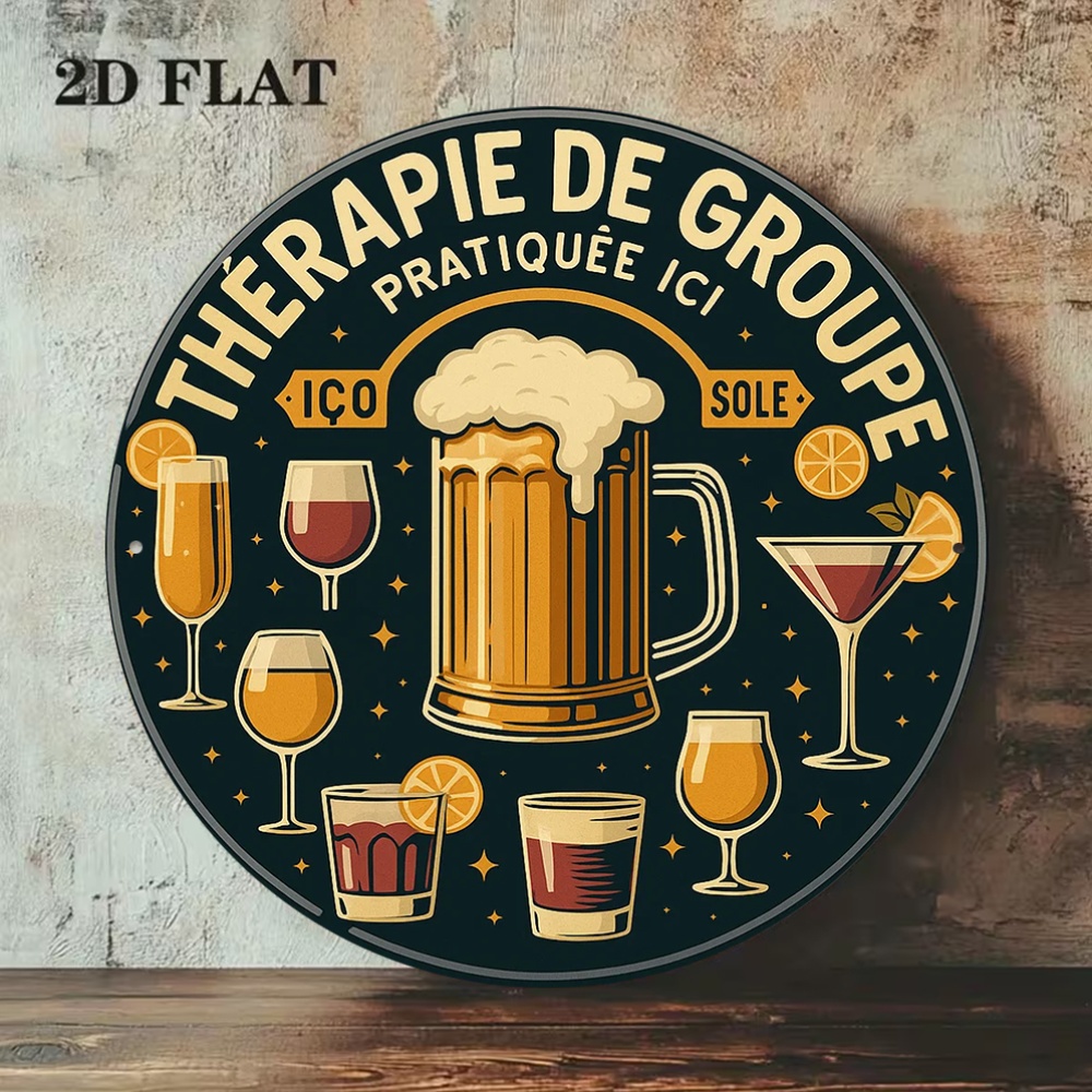 2D Flat Round Vintage Metal Ti - Beer And Wine Quote ulasan dan harga