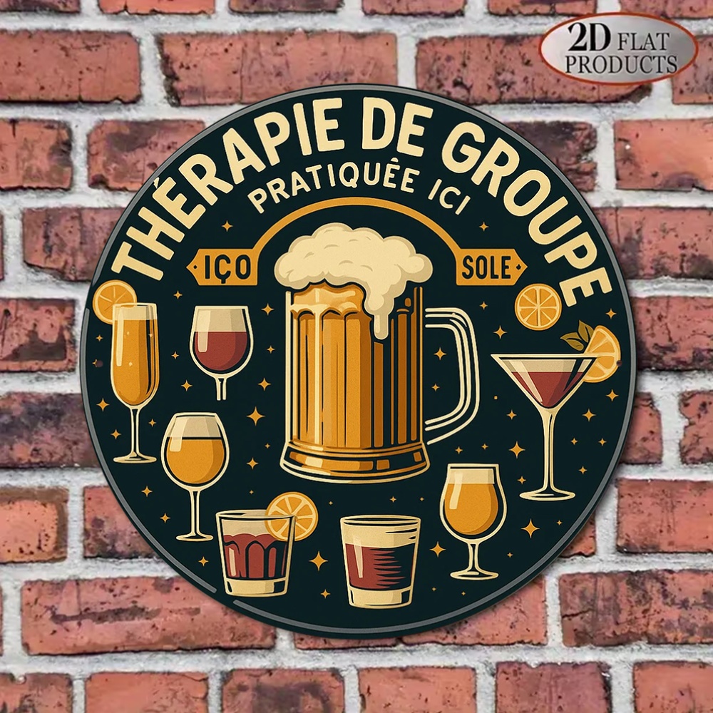 2D Flat Round Vintage Metal Ti - Beer And Wine Quote ulasan dan harga
