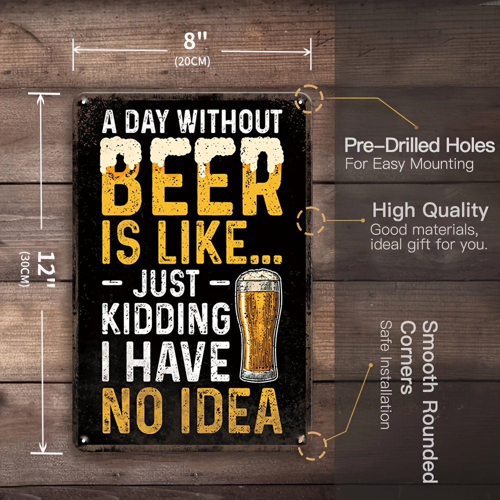1Pc Vintage 2D Flat Funny Beer - Beer And Wine Quote ulasan dan harga