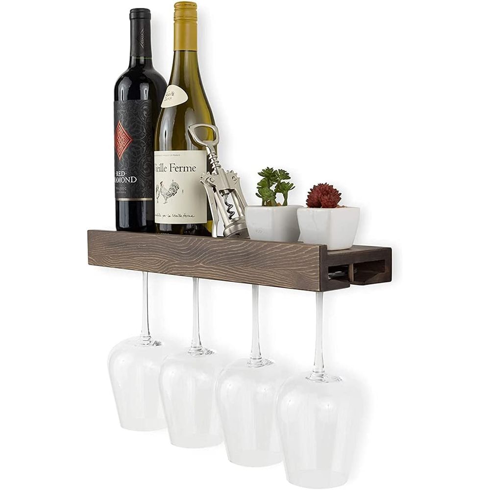 Wall Mounted Wood Floating Win - Wine Rack Wall Mount ulasan dan harga