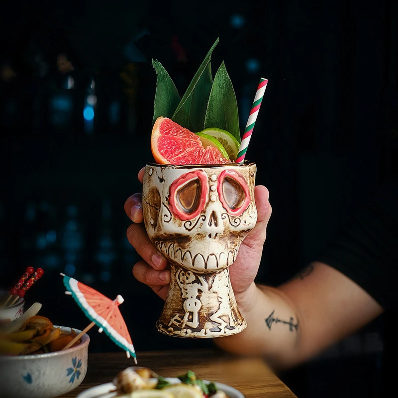 Halloween Skull Ceramic Mug -  - Wine Mix With Beer ulasan dan harga