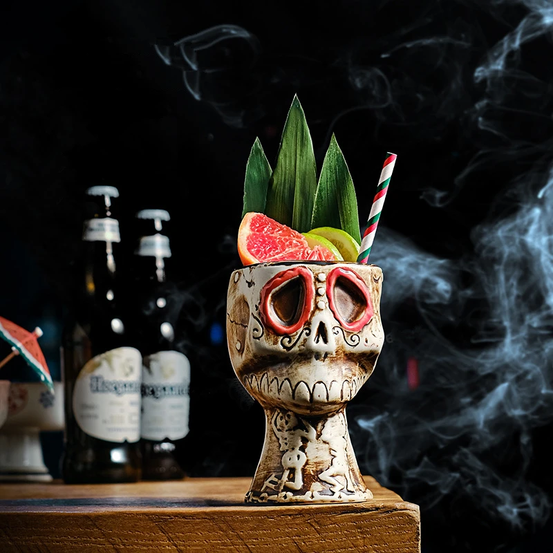 Halloween Skull Ceramic Mug -  - Wine Mix With Beer ulasan dan harga