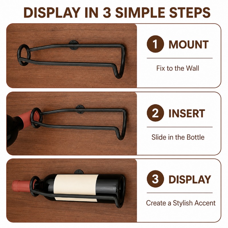 Wall‑Mounted Metal Wine Rack M - Wine Beer Restaurant ulasan dan harga