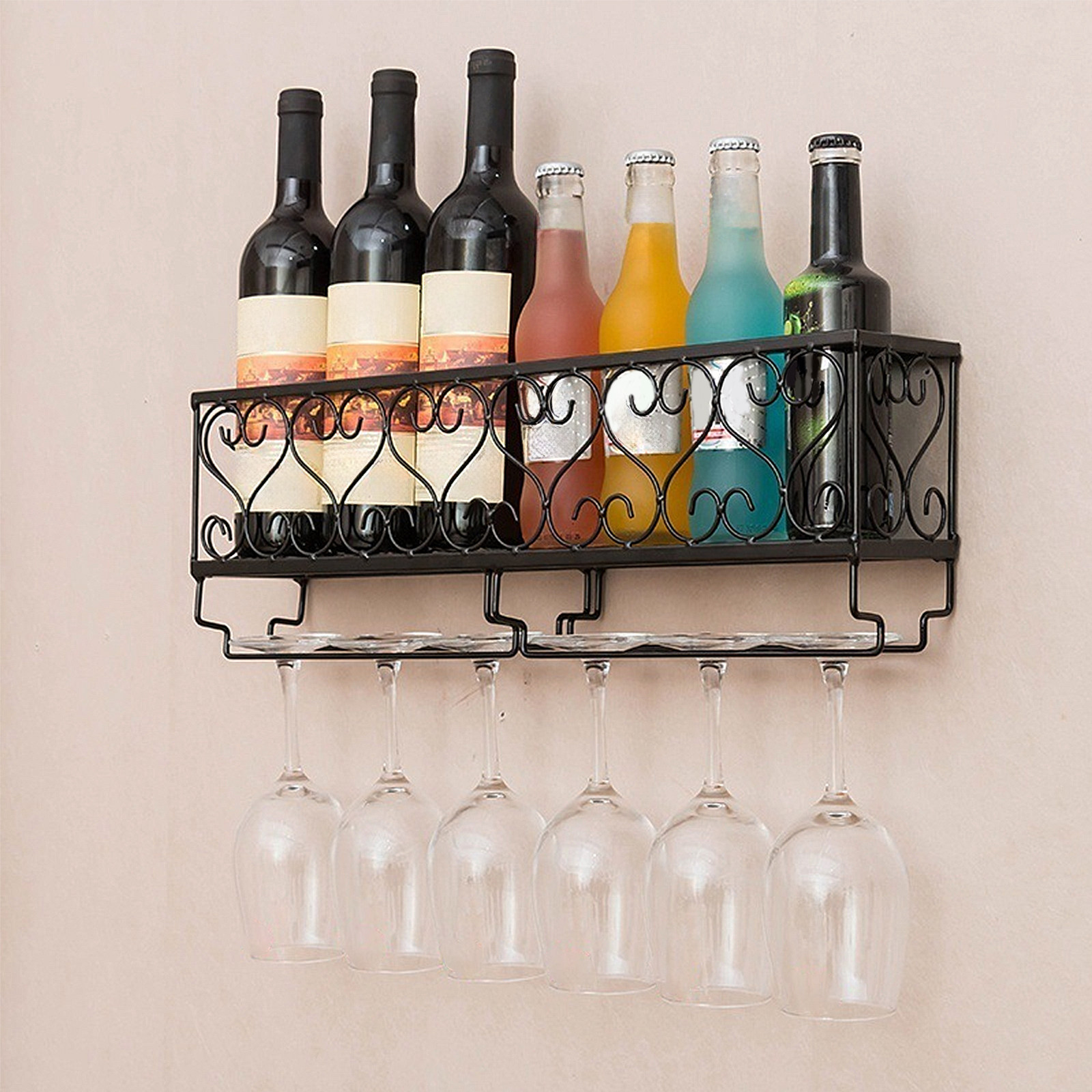 1Pcs Wall Mount Wine Bottle Ra - Wine Rack Wall Mount ulasan dan harga