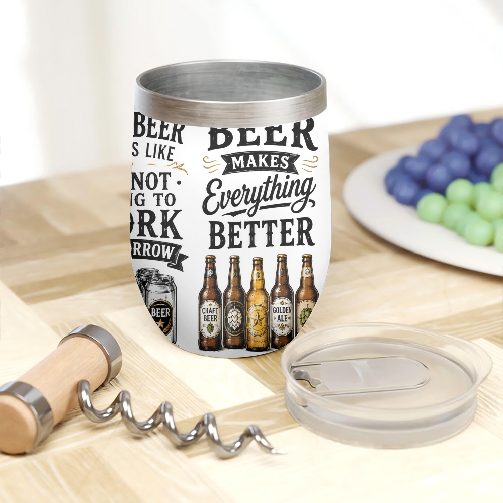 Funny Beer Quotes Vacuum Flask - Beer And Wine Quote ulasan dan harga
