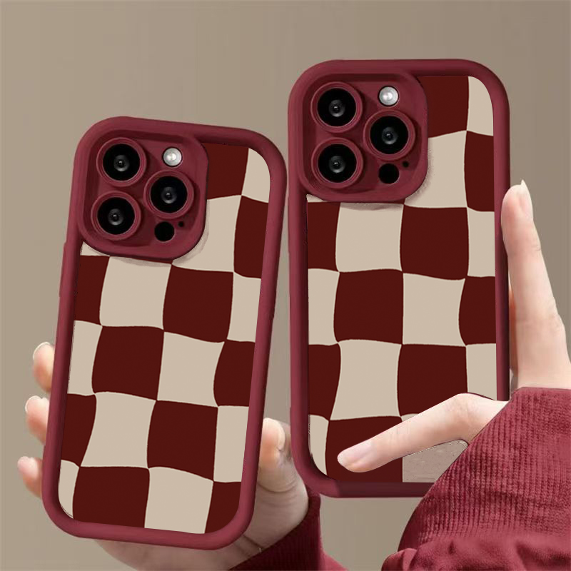 Wine Red Deform Grid Pattern P - Wine & Beer Quito ulasan dan harga