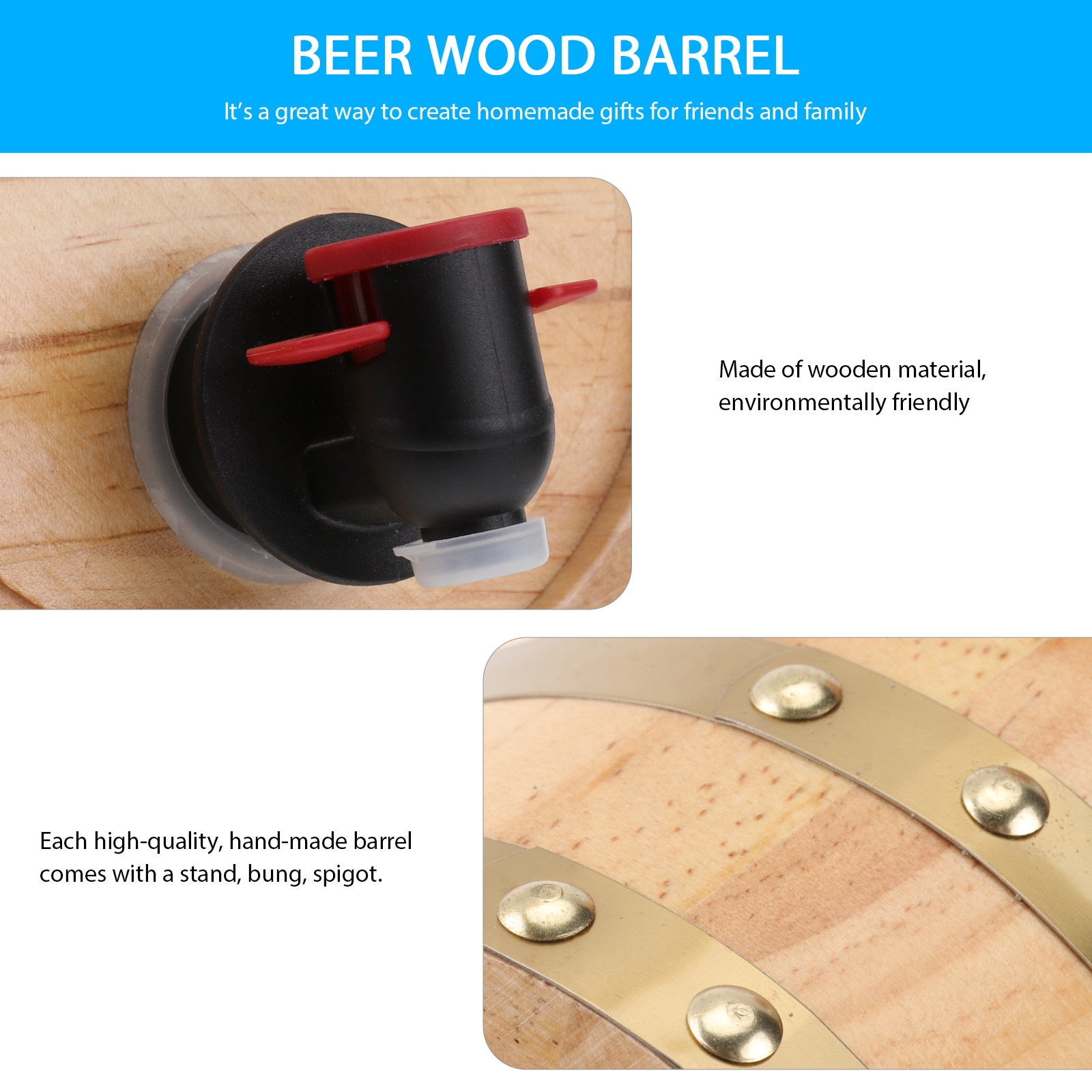 1Pcs Handcrafted Oak Wine Barr - Wine Beer Spirits ulasan dan harga