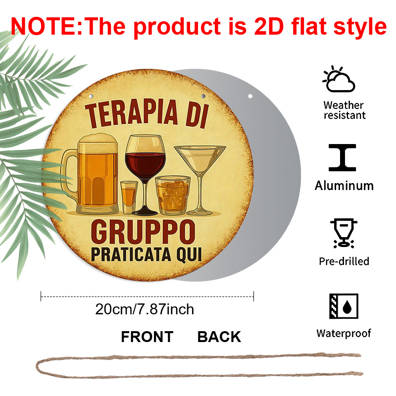 2D Flat, 1pc 7.87inchs Round A - Beer And Wine Quote ulasan dan harga