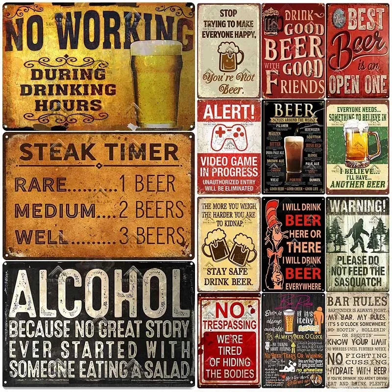 Bar Pub Sign Decor Funny Quote - Beer And Wine Quote ulasan dan harga