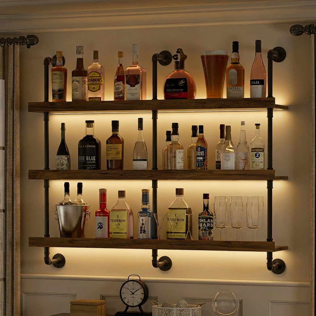 Wall Mounted Wine Rack With LE - Wine Rack Wall Mount ulasan dan harga