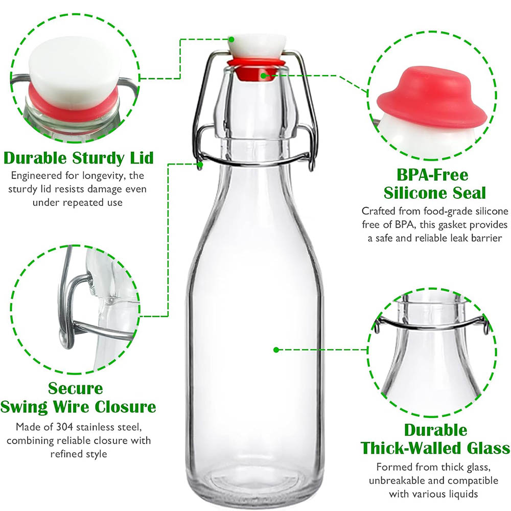 Swing Top Glass Bottles 8.5oz, - Wine Beer Spirits ulasan dan harga