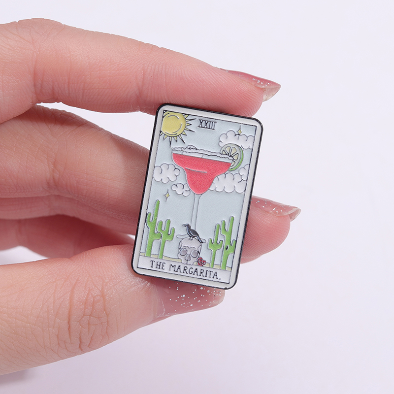 Tarot Enamel Pin Badge Card Cu - Wine Beer Pizza ulasan dan harga